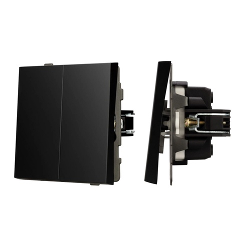 Механизм выключателя двухклавишный проходной SWT-TENDO-MKP2-PL-BK (230V, 10A) (Arlight, -)