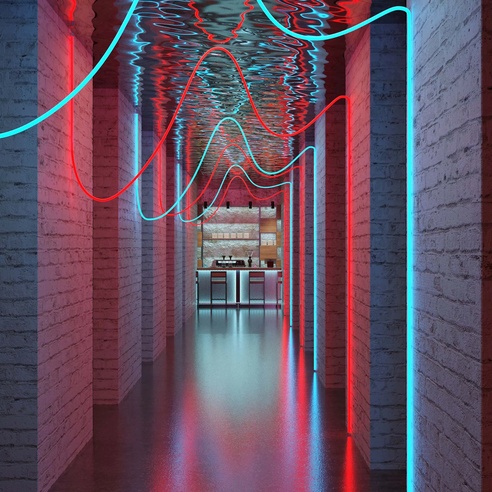 Лента светодиодная герметичная MOONLIGHT-BLACK-TOP-G280-D25mm 24V RGB 360deg (14.4 W/m, IP65, 1m, wire x1) (Arlight, Вывод прямой, 3 года)
