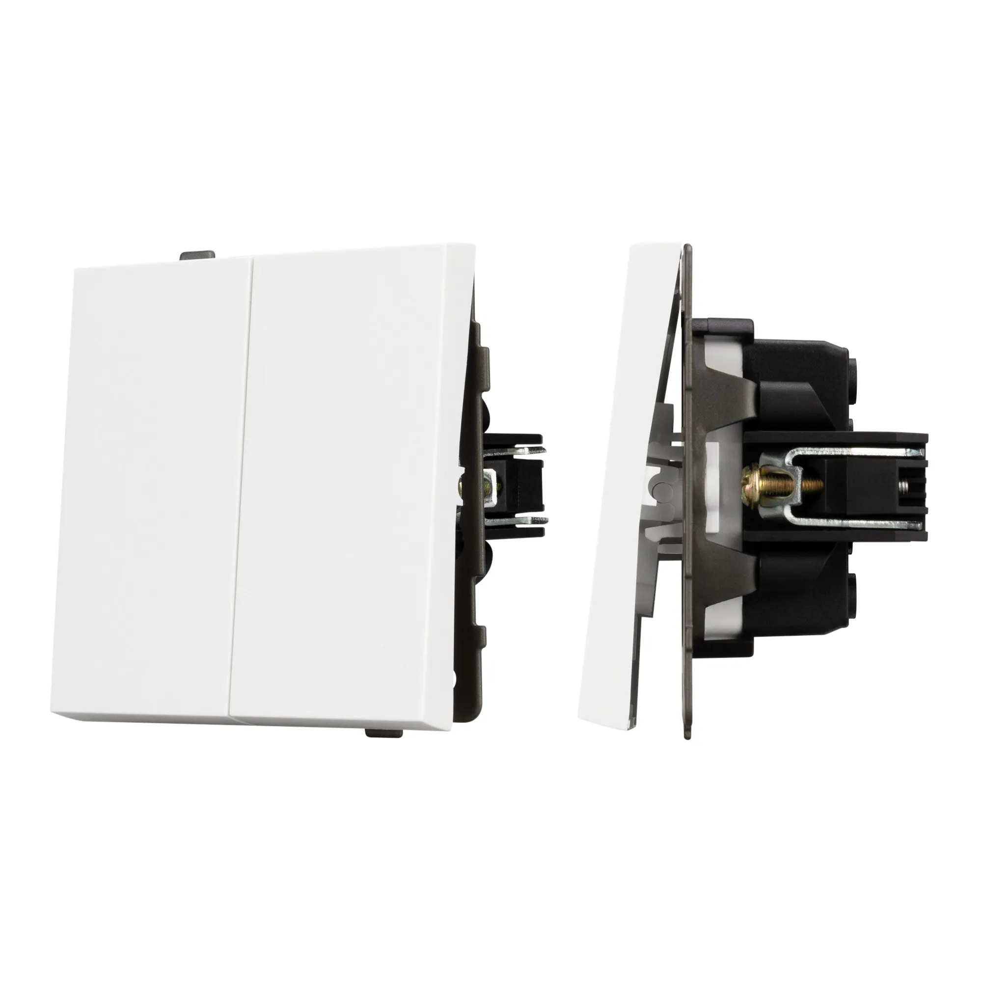 Механизм выключателя двухклавишный проходной SWT-TENDO-MKP2-PL-WH (230V, 10A) (Arlight, -) - изображение товара